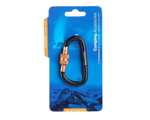 Карабін туристичний Naturehike D-type NH15A005-H 6 см Black (6927595717400)