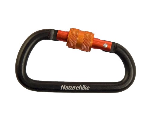 Карабін туристичний Naturehike D-type NH15A005-H 6 см Black (6927595717400)