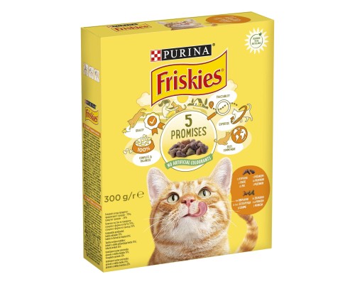 Сухий корм для кішок Purina Friskies з куркою та овочами 300 г (7613031868247)