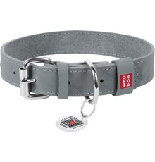 Нашийник для тварин WAUDOG Classic шкіряний 12 мм х 19-25 см сірий (020111)