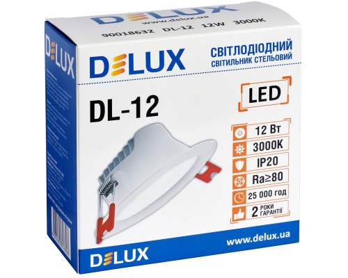 Світильник Delux DL-12 3000К 12Вт 960лм (90018632)