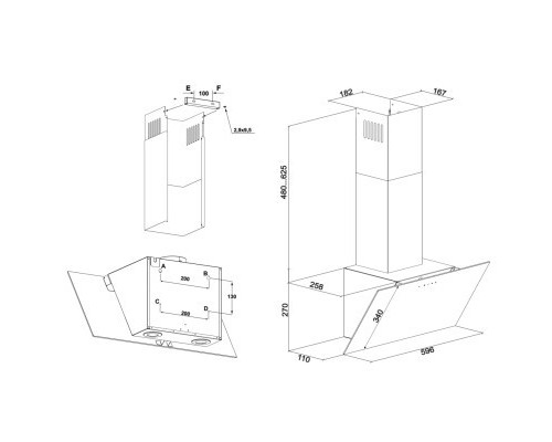 Витяжка кухонна Eleyus CRISTAL 1000 LED 60 WH