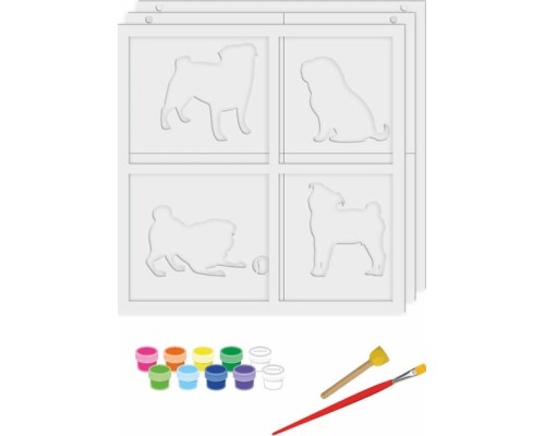 Набір для творчості Rosa Talent 3D 4 Dogs ДВП ґрунтоване, 3 шари, 30 х 30 см (4823098528890)