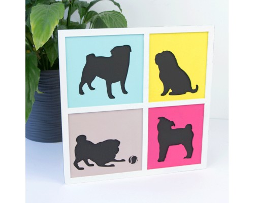 Набір для творчості Rosa Talent 3D 4 Dogs ДВП ґрунтоване, 3 шари, 30 х 30 см (4823098528890)