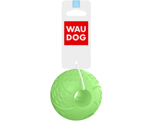 Іграшка для собак WAUDOG Fun М'ячик світлонакопичувальний з отвором для ласощів 7 см (6209)