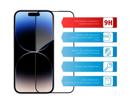 Скло захисне ACCLAB Full Glue Apple iPhone 14 Pro Max (1283126541988)
