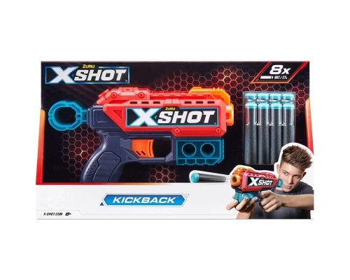 Іграшкова зброя Zuru X-Shot Red Швидкострільний бластер EXCEL Kickback (8 патронів) (36184R)