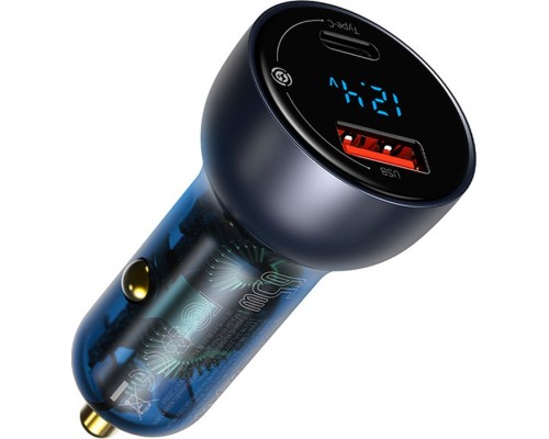 Зарядний пристрій Baseus Particular Digital Display QC+PPS Car Charger 65W Cable(Type-C toType-C100W 1m) USB-A/Type-C Dar (TZCCKX-0G)