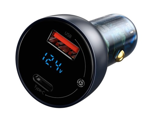 Зарядний пристрій Baseus Particular Digital Display QC+PPS Car Charger 65W Cable(Type-C toType-C100W 1m) USB-A/Type-C Dar (TZCCKX-0G)