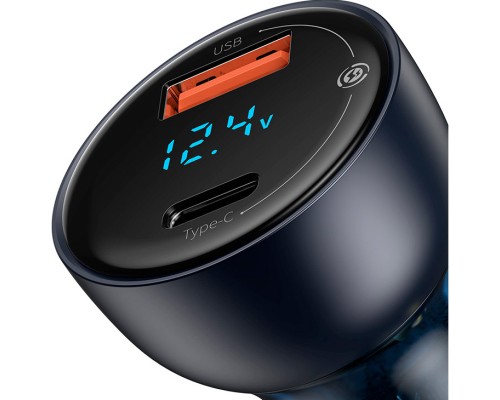 Зарядний пристрій Baseus Particular Digital Display QC+PPS Car Charger 65W Cable(Type-C toType-C100W 1m) USB-A/Type-C Dar (TZCCKX-0G)