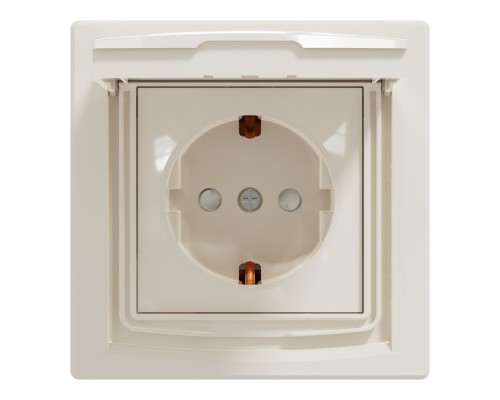 Розетка Schneider Electric ASFORA з кришкою IP44, крем (EPH3100323)