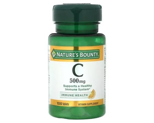Вітамін Mason Natural Вітамін C, 500 мг, Vitamin C, Nature's Bounty, 100 таблеток (NRT-01510)