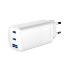 Зарядний пристрій Gembird USB-A + 2xType-C (PD18W + QC3.0 27W) white (TA-UC-PDQC65-01-W)