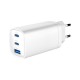 Зарядний пристрій Gembird USB-A + 2xType-C (PD18W + QC3.0 27W) white (TA-UC-PDQC65-01-W)