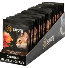 Вологий корм для кішок Savory ягня з гарбузом в желе 85 гх22 шт (2700000029329)