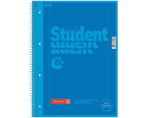 Зошит Brunnen Коледж-блок А4 Premium у клітинку 80 аркушів синій (10-679 28 133)