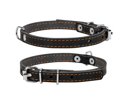 Нашийник для тварин Collar одинарний Ш 12 мм Д 24-32 см чорний (00161)