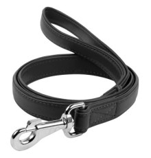 Повідок для собак WAUDOG Glamour шкіряний M-XXL чорний (33761)