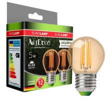 Лампочка Eurolamp LED G45 5W 530 Lm E27 4000K deco 2шт (MLP-LED-G45-05274(Amber))