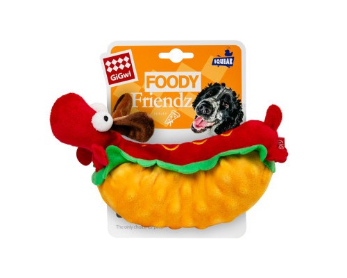 Іграшка для собак GiGwi Foody Friends Хот-Дог з пищалкою 24 см (2262)