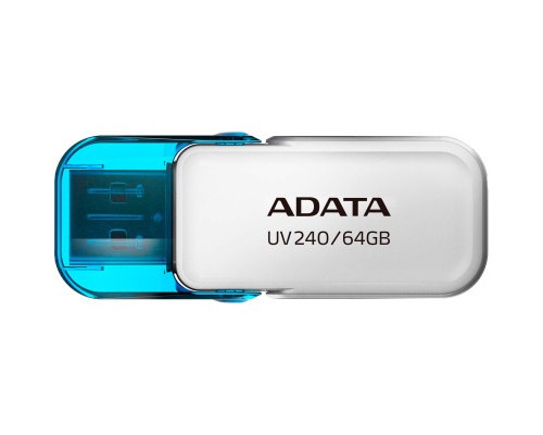 USB флеш накопичувач ADATA 64GB AUV 240 White USB 2.0 (AUV240-64G-RWH) 