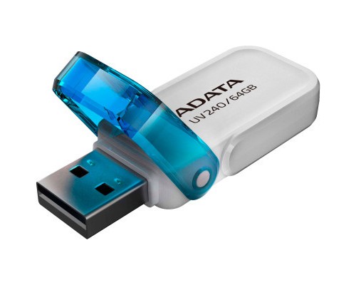 USB флеш накопичувач ADATA 64GB AUV 240 White USB 2.0 (AUV240-64G-RWH) 