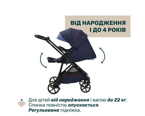 Коляска Chicco 2 в 1 Seety синя (2900990870639) (87097.79.01)