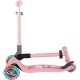 Самокат Globber Junior Foldable Lights до 50 кг 2+ Пастельно-рожевий з квітами (433-210)