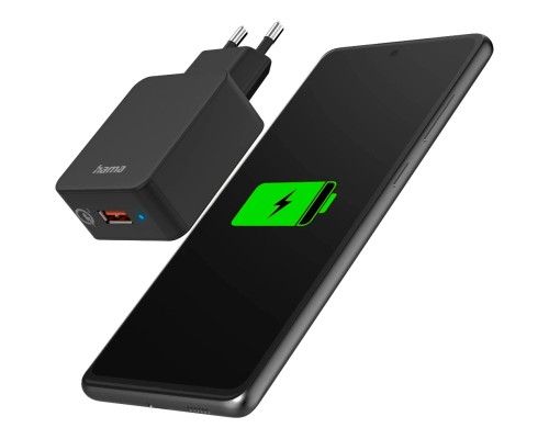 Зарядний пристрій Hama USB-A QC 19W black (00201641)