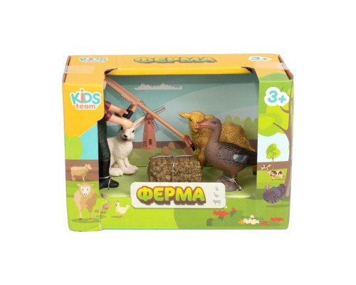 Фігурка Kids Team набір Ферма фермер, качка, ягня, кролик (Q9899-T7_6)