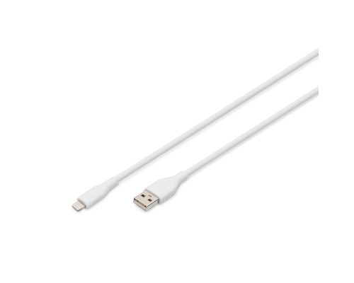 Дата кабель USB 2.0 AM to Lightning 2.0m 12W white Digitus (AK-600108-020-W)