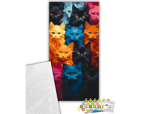 Картина по номерам ArtCraft Котяча палітра 40х80 см (11524-AC)