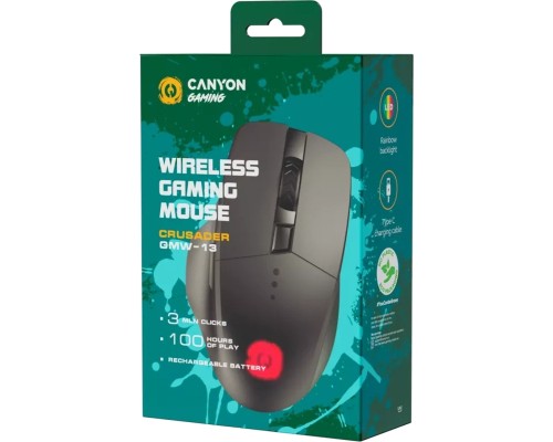 Мишка Canyon Crusader GMW-13 RGB Wireless Black (CND-SGMW13)