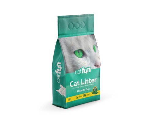 Наповнювач для туалету Catfun бентонітовий з ароматом марсельського мила 5 л (8683655071506)