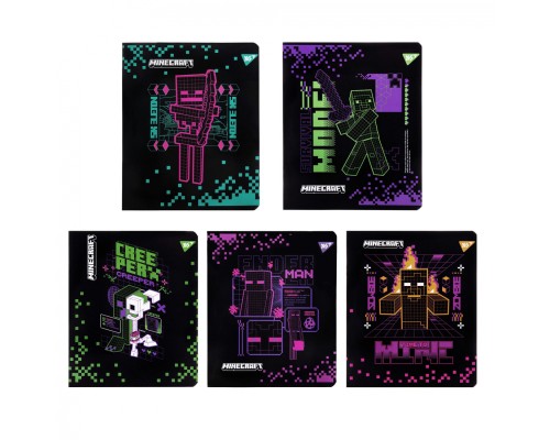 Зошит Yes Minecraft. Black 12 аркушів клітинка (767495)