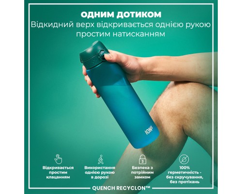 Пляшка для води ION8 OneTouch 1000 мл BPA Free, Aqua (I8RF1000AQU)