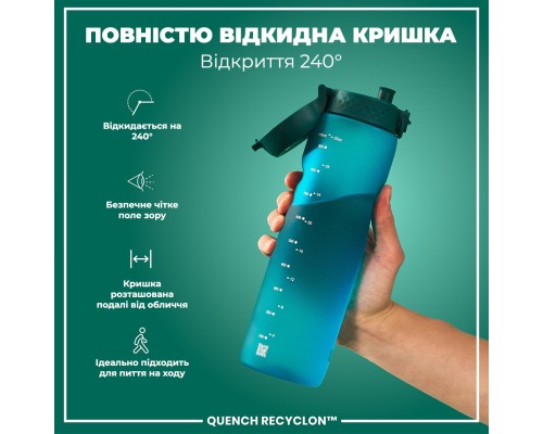 Пляшка для води ION8 OneTouch 1000 мл BPA Free, Aqua (I8RF1000AQU)
