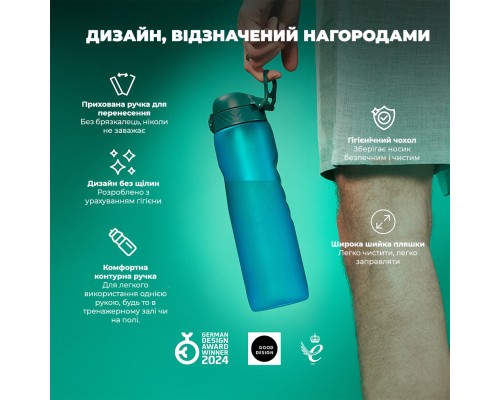 Пляшка для води ION8 OneTouch 1000 мл BPA Free, Aqua (I8RF1000AQU)