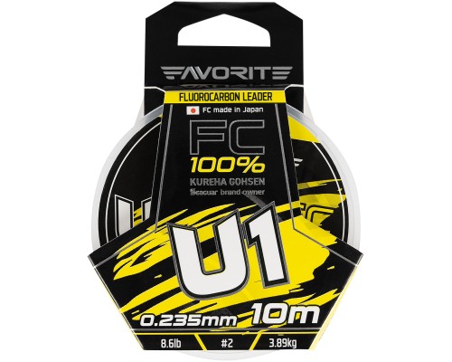 Флюорокарбон Favorite U1 FC 10m 2.0/0.235mm 8.6lb/3.89kg (1693.11.79)