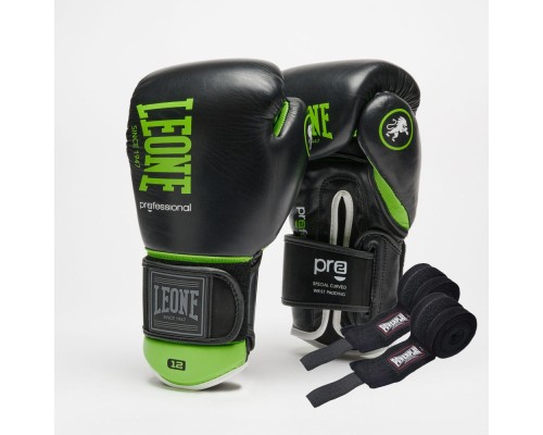 Боксерські рукавички Leone GN115 Professional 2 Black 12 унцій (GN115_Black_12oz)