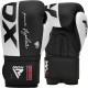 Боксерські рукавички RDX F4 Boxing Sparring Gloves Hook & Loop White/Black 14 унцій (BGR-F4B-14OZ)