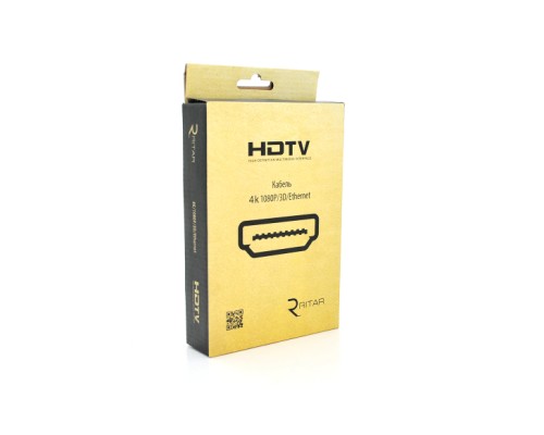 Кабель мультимедійний HDMI M to HDMI M 1.5m V1.4 4K black Ritar (HDMI(M)/(M)V1.4-1.5m-348B)