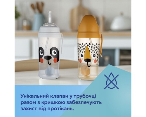 Поїльник-непроливайка Canpol babies BabiesBoo непроливайка з трубочкою і обтяжувачем, панда (56/510_whi)