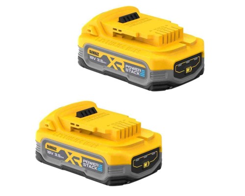 Акумулятор до електроінструменту DeWALT 18V XR Li-lon PowerStack 3.5Ah, 2 шт., вага 1.1 кг (DCBP318S2)