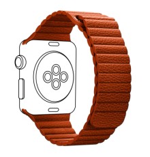 Ремінець до смарт-годинника Armorstandart Leather Loop для Apple Watch 42 (Series 11-10)/41/40/38 Orange (ARM57838)