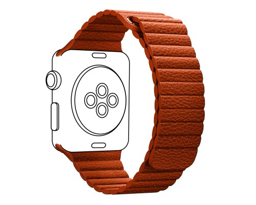 Ремінець до смарт-годинника Armorstandart Leather Loop для Apple Watch 42 (Series 11-10)/41/40/38 Orange (ARM57838)