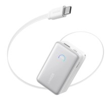 Батарея універсальна Anker Nano 10000mAh, 45W, Built-In USB-C Cable, white (A1638H21)