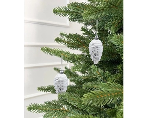 Ялинкова іграшка Chomik Шишки 9 см, 2 шт, срібні (5900779895386_2)