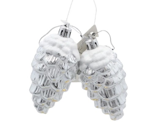 Ялинкова іграшка Chomik Шишки 9 см, 2 шт, срібні (5900779895386_2)