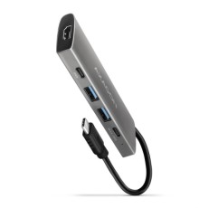 Концентратор AXAGON USB-C to 2xUSB-A + 2xUSB-C + HDMI 0.13m gray (HMC-5G2)